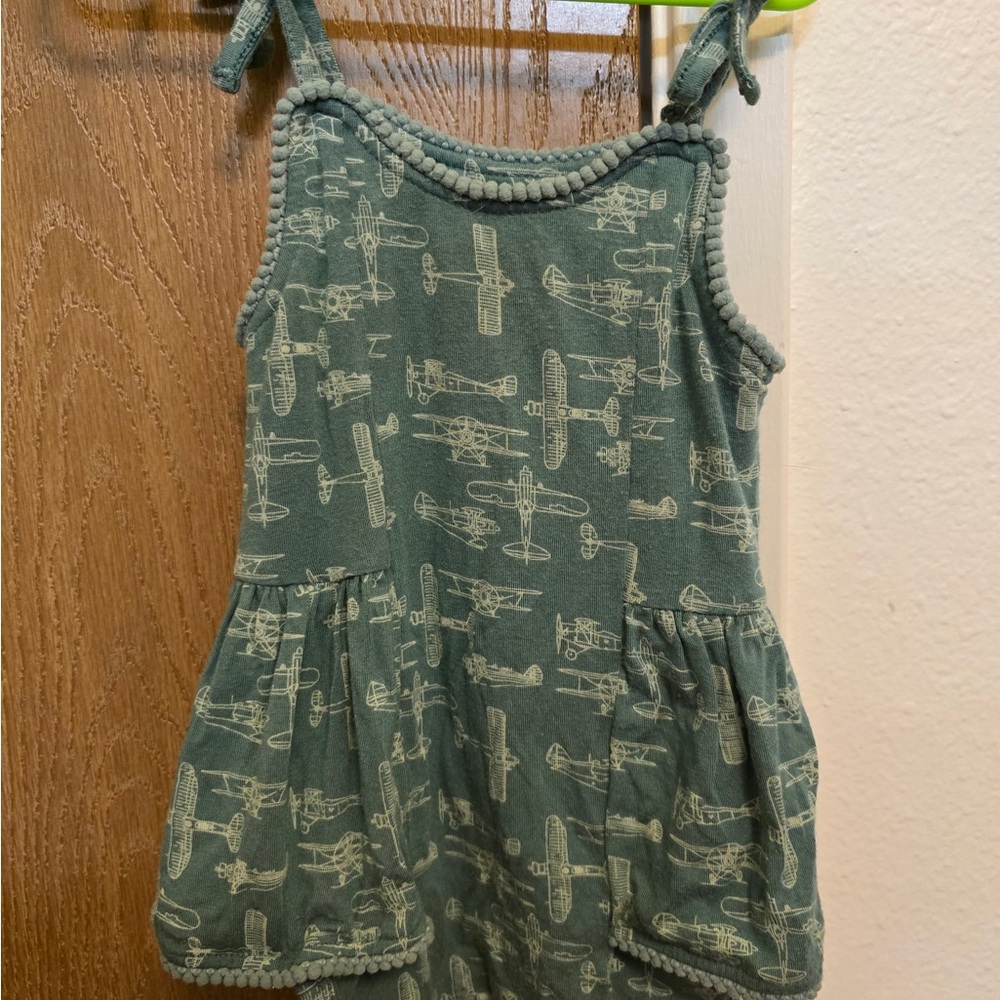 Kate Quinn Green Airplane Print Dress